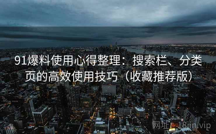 91爆料使用心得整理：搜索栏、分类页的高效使用技巧（收藏推荐版）