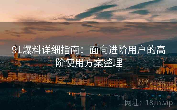 91爆料详细指南：面向进阶用户的高阶使用方案整理