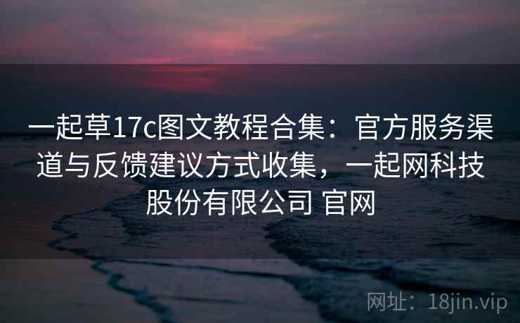 一起草17c图文教程合集：官方服务渠道与反馈建议方式收集，一起网科技股份有限公司 官网